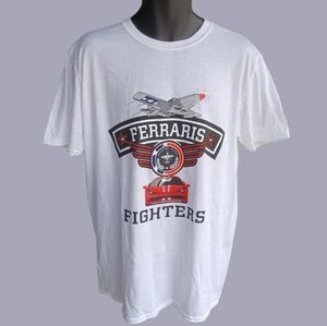 🎯🎯 SALE🎯🎯 Retro  Ferraris Texas Fighters & Air Force White Tee Sz L